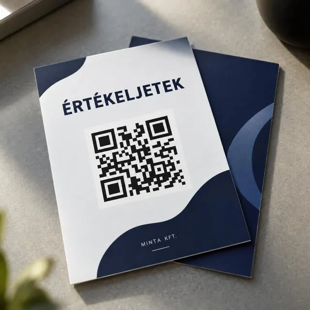 QR-kártya és a matt papír közelről