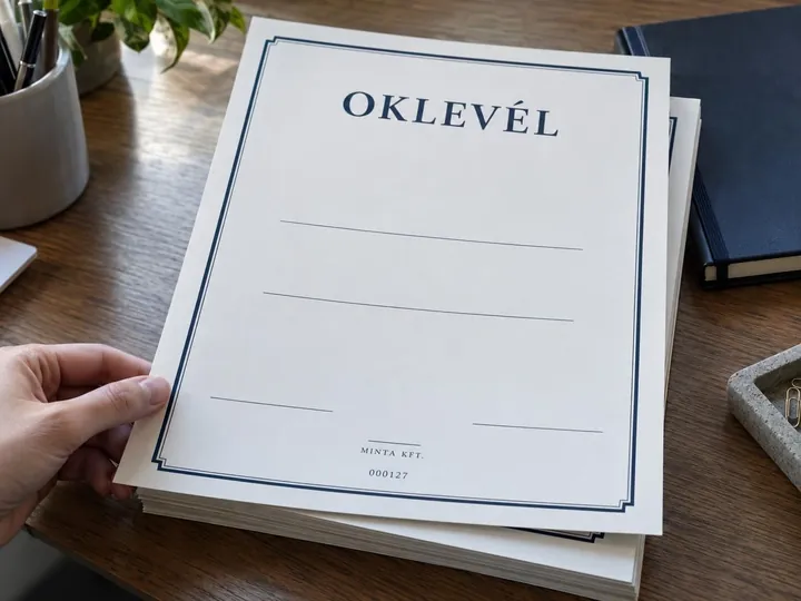 Oklevél / tanúsítvány – látványterv