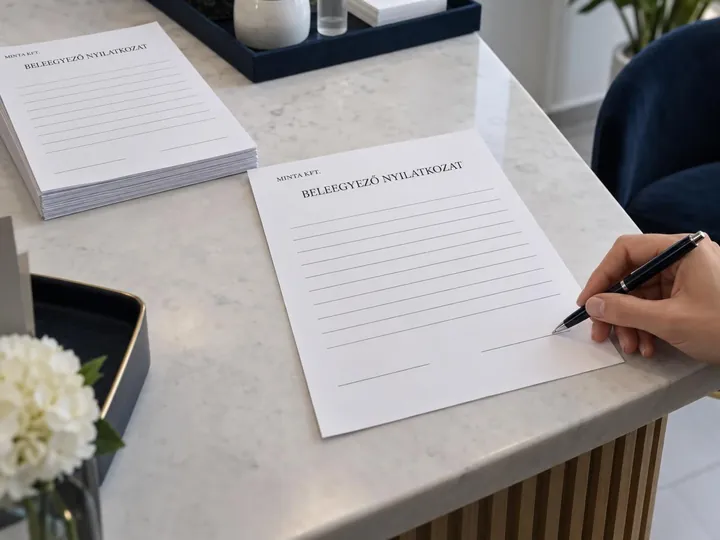 Beleegyező nyilatkozat – látványterv